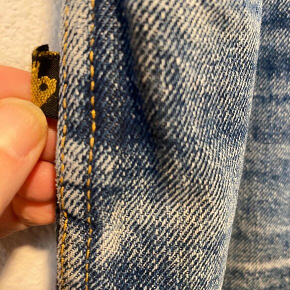 Vintage Sasson‎ Jeans 1980s High Waisted Denim Blue Distressed 42” Long - Picture 4 of 5